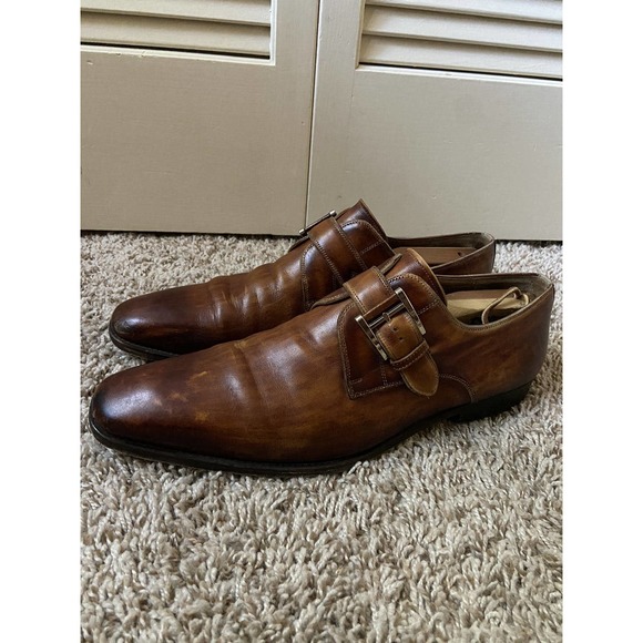 Magnanni Marco 2 Brown Leather Monk Strap Dress Shoes Men\'s Size 10.5 main image 2